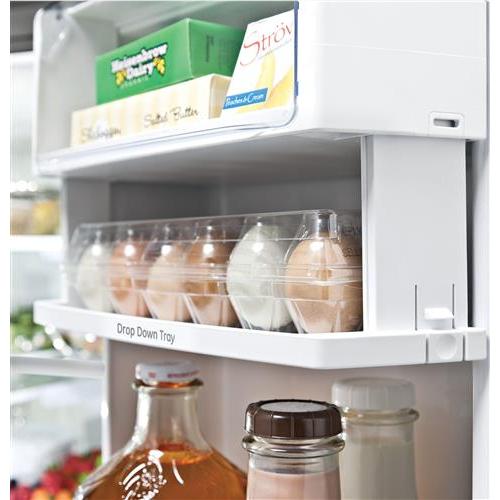 GE Profile 36-inch, 22.2 cu.ft. Counter-Depth French 3-Door Refrigerator with Water and Ice Dispensing System PYE22KYNFS