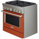 KitchenAid 36-inch Freestanding Gas Range with Even-Heat™ True Convection KFGC506JSCKFGC506JSC