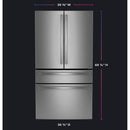 GE Profile 36-inch, 28.7 cu. ft. French 4-Door Refrigerator with Dual-Dispense AutoFill Pitcher PGE29BYTFSPGE29BYTFS