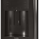 GE Profile 36-inch, 22.1 cu.ft. Counter-Depth French 3-Door Refrigerator with External Water and Ice Dispensing System PYD22KBLTS