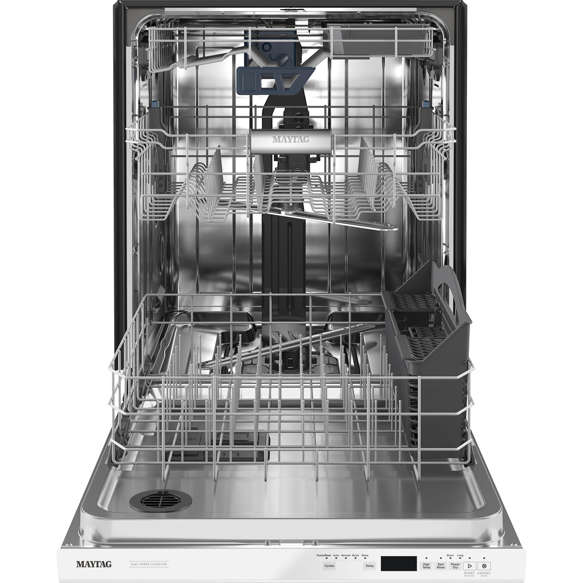 Maytag 24-inch Built-in Dishwasher with Third Level Rack and Dual Powe