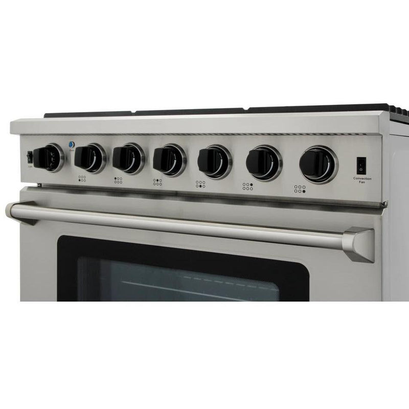 (LRG3601U) Thor Kitchen 36-inch Freestanding Gas Range with Convection Technology LRG3601U