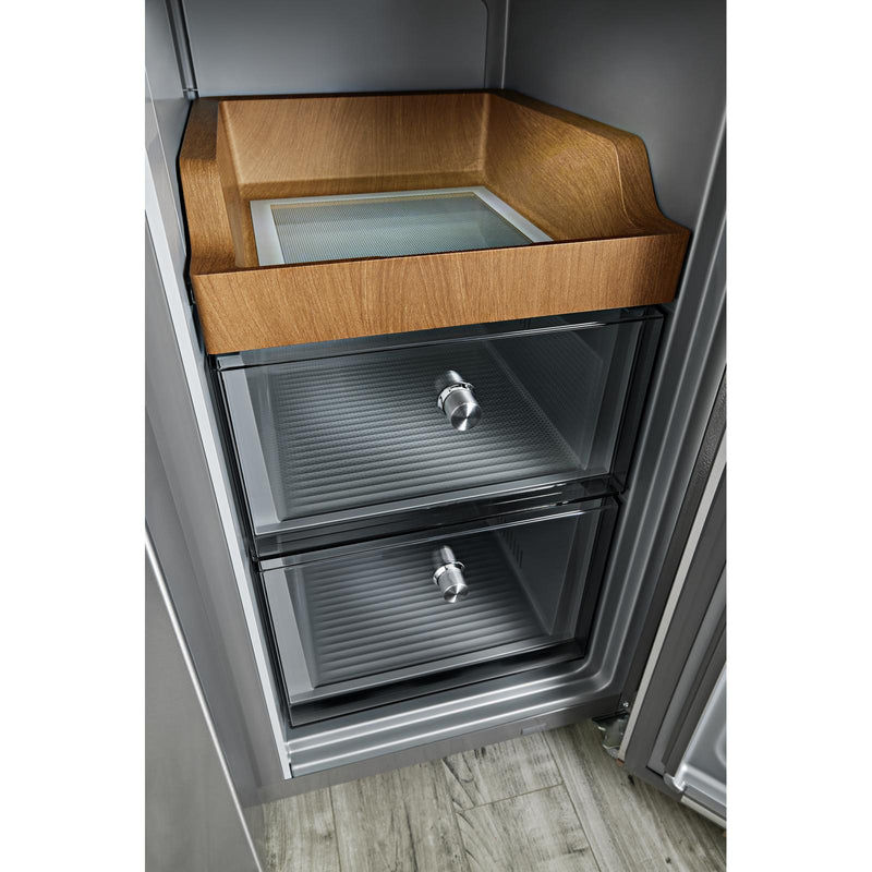 KitchenAid 36-inch, 19.4 cu. ft. Counter-Depth 4-Door Refrigerator with PrintShield™ Finish KRQC506MPS