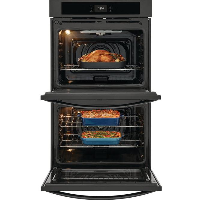 Frigidaire 30-inch Double Electric Wall Oven with Fan Convection FCWD3027AB