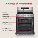 KitchenAid 30-inch 5.0 Cu. Ft. Smart Freestanding Gas Range with Convection Cooking Modes (PrintShield Stainless Steel)KFGS530SPS