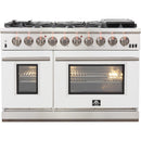 Forno Capriasca Alta Qualita 48-inch Freestanding Gas Range with Convection Technology FFSGS6260-48 (White)FFSGS626048WHT