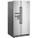 Maytag 36-inch, 25 cu.ft. Freestanding Side-by-Side Refrigerator with External Water and Ice Dispensing System MSS25C4MGZ