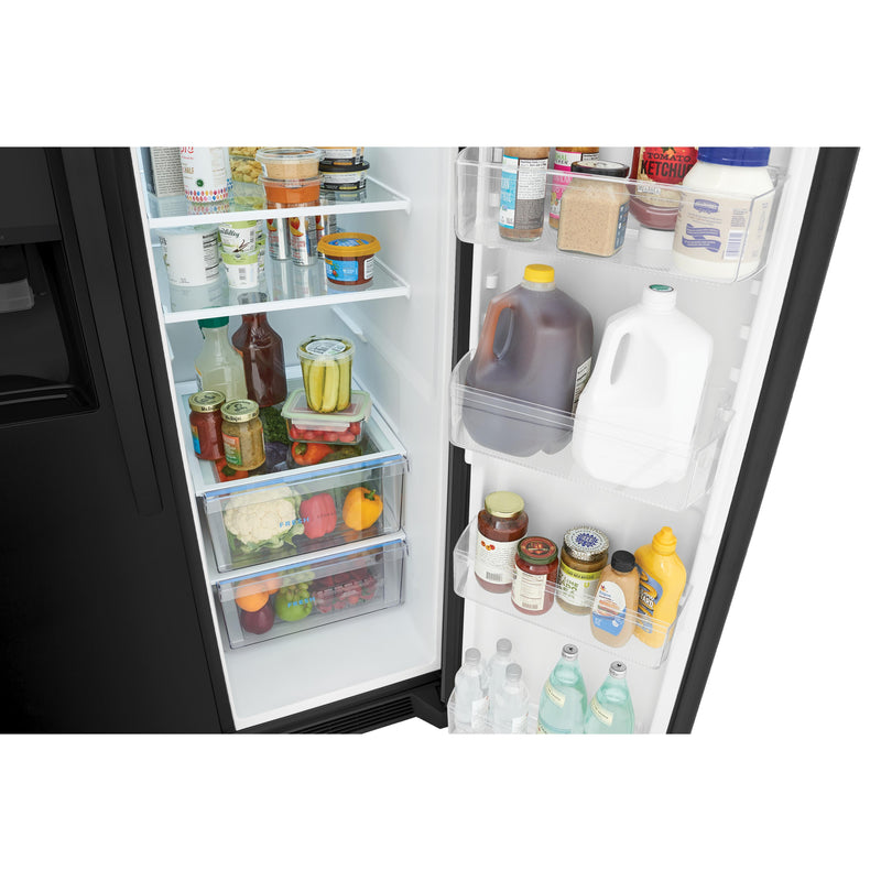 Frigidaire 36-inch, 25.6 cu.ft. Freestanding Side-by-Side Refrigerator with Ice and Water Dispensing System FRSS2623AB