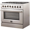 Forno Galiano Alta Qualita 36-inch Freestanding Dual Fuel Range with Convection Technology FFSGS6156-36FFSGS615636