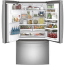 GE Profile 36-inch, 22.2 cu.ft. Counter-Depth French 3-Door Refrigerator with Water and Ice Dispensing System PYE22KYNFS