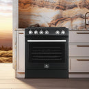 Forno 30-inch, 5 cu.ft Leonardo Espresso Electric Range FFSEL6012-30BLK