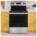 GE 30-inch Freestanding Electric Range with SmartHQ™ GRF400PV (Stainless Steel) (GRF400PVSS)