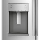 GE 36-inch, 27.8 cu.ft. Freestanding French 3-Door Refrigerator with Ice and Water Dispensing System (Fingerprint Resistant Stainless)GFE28GYNFS