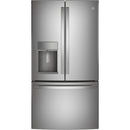 GE Profile 36-inch, 22.1 cu.ft. Counter-Depth French 3-Door Refrigerator with External Water and Ice Dispensing System PYD22KYNFSPYD22KYNFS