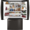 GE Profile 36-inch, 27.8 cu. ft. French 3-Door Refrigerator with Ice and Water PFE28KBLTSPFE28KBLTS