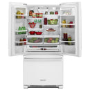 KitchenAid 33-inch, 22 cu. ft. Freestanding French 3-Door Refrigerator with Internal Water Dispenser KRFF302EWH