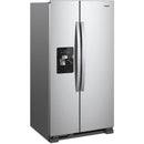 Whirlpool 36-inch, 24.5 cu. ft. Freestanding Side-by-Side Refrigerator with Exterior Ice and Water Dispenser with EveryDrop™ Water Filtration (Fingerprint-Resistant Stainless)WRS335SDHM