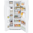GE 33-inch 23 cu.ft. Freestanding Side-by-Side Refrigerator with LED Lighting GSE23GGPWWGSE23GGPWW
