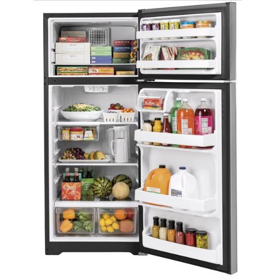 GE 28-inch, 17.5 cu. ft. Freestanding Top Freezer Refrigerator GTS18HYNRFS