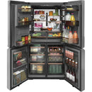 Caf? 36-inch, 27.4 cu. ft. French 4-Door Refrigerator (Platinum Glass) (CQE28DM5NS5)CQE28DM5NS5