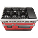 Forno Galiano Alta Qualita 48-inch Freestanding Dual Fuel Range with Convection Technology FFSGS6156-48 (Red)FFSGS615648RED
