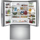 GE Profile 36-inch, 23.1 cu. ft. Counter-Depth French 3-Door Refrigerator with Interior Ice Maker PWE23KSKSS