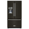 KitchenAid 36-inch, 26.8 cu. ft. Freestanding French Door 3-Door Refrigerator with Exterior Ice and Water Dispensing System KRFF507HBS
