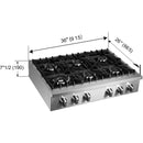Forno Cossato 36-inch Gas Rangetop FCTGS5737-36FCTGS573736