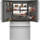 Caf? 36-inch, 22.3 cu.ft. Counter-Depth French 4-Door Refrigerator with Wi-Fi (Platinum Glass) CXE22DP2PS1 (CXE22DP2PS1)