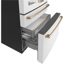 Caf? 36-inch, 22.3 cu.ft. Counter-Depth French 4-Door Refrigerator with Wi-Fi (Matte White/Brushed Bronze) CXE22DP4PW2 (CXE22DP4PW2)