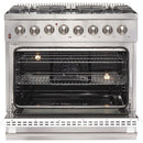 Forno Galiano Alta Qualita 36-inch Freestanding Dual Fuel Range with Convection Technology FFSGS6156-36WHTFFSGS615636WHT