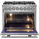 Forno Massimo 36" Freestanding Dual Fuel Range FFSGS6125-36