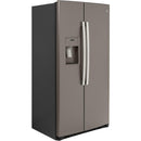 GE 36-inch, 21.8 cu.ft. Counter-Depth Side-by-Side Refrigerator with Water and Ice Dispensing System GZS22IMNES