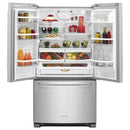 KitchenAid 36-inch, 25 cu.ft. Freestanding French 3-Door Refrigerator with ExtendFresh™ Plus Temperature Management System KRFF305ESS