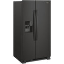Whirlpool 36-inch, 24.5 cu. ft. Side-by-Side Freestanding Refrigerator with Exterior Ice and Water Dispenser with EveryDrop™ Water Filtration WRS555SIHB (Black)WRS555SIHB
