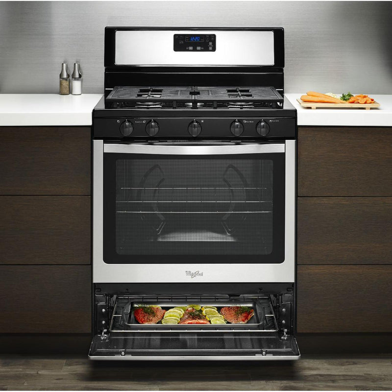 Whirlpool 30-inch Freestanding Gas Range with AccuSimmer® Burner WFG505M0BS