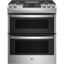 GE 30-inch Slide-in Gas Range with True European Convection Technology JGSS86SPSSJGSS86SPSS