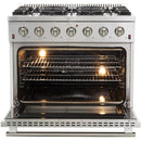 Forno Galiano Alta Qualita 36-inch Freestanding Gas Range with Convection Technology FFSGS6244-36FFSGS624436