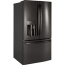 GE Profile 36-inch, 27.8 cu.ft. Freestanding French 3-Door Refrigerator with Keurig® K-Cup® Brewing System (Fingerprint-Resistant Black Stainless) PFE28PBLTS (PFE28PBLTS)