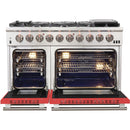 Forno Capriasca Alta Qualita 48-inch Freestanding Gas Range with Convection Technology FFSGS6260-48 (Red)FFSGS626048RED