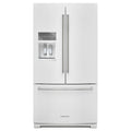 KitchenAid 36-inch, 26.8 cu. ft. Freestanding French Door 3-Door Refrigerator with Exterior Ice and Water Dispensing System KRFF507HWH