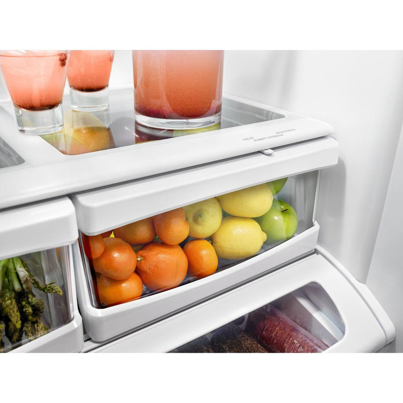 KitchenAid 36-inch, 25 cu.ft. Freestanding French 3-Door Refrigerator with ExtendFresh™ Plus Temperature Management System KRFF305ESS