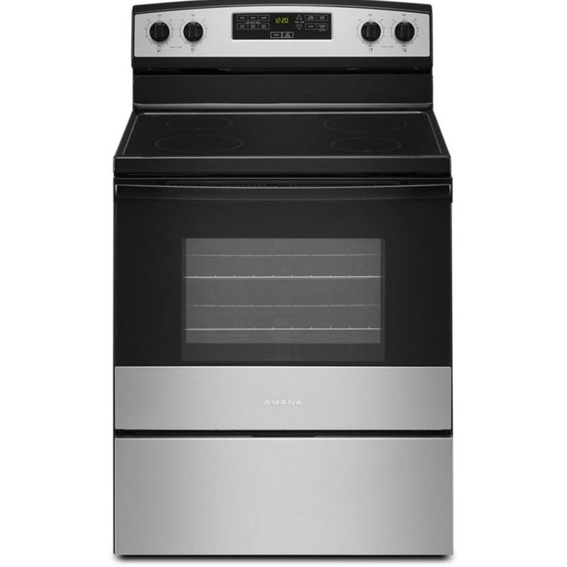 Amana 30-inch Freestanding Electric Range with Temp Assure™ Cooking System AER6303MMS