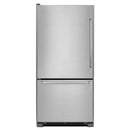 KitchenAid 22 cu. ft. 33-Inch Width Full Depth Non Dispense Bottom Mount Refrigerator KRBL102ESS