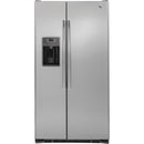 GE 36-inch, 21.9 cu. ft. Counter-Depth Side-by-Side Refrigerator with Ice and Water Dispenser GZS22DSJSSGZS22DSJSS