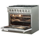 Forno Galiano Alta Qualita 36-inch Freestanding Dual Fuel Range with Convection Technology FFSGS6156-36WHTFFSGS615636WHT