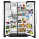 Amana 36-inch, 25 cu.ft. Freestanding side-by-side refrigerator with Water and Ice Dispensing System (Stainless Steel)ASI2575GRS