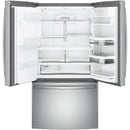 GE Profile 36-inch, 22.2 cu.ft. Counter-Depth French 3-Door Refrigerator with Water and Ice Dispensing System PYE22KSKSS