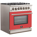 Forno Capriasca Alta Qualita 30-inch Freestanding Gas Range with Convection Technology FFSGS6260-30 (Red) (FFSGS626030RED)