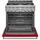 KitchenAid 36-inch Freestanding Gas Range with Even-Heat™ True Convection KFGC506JPAKFGC506JPA